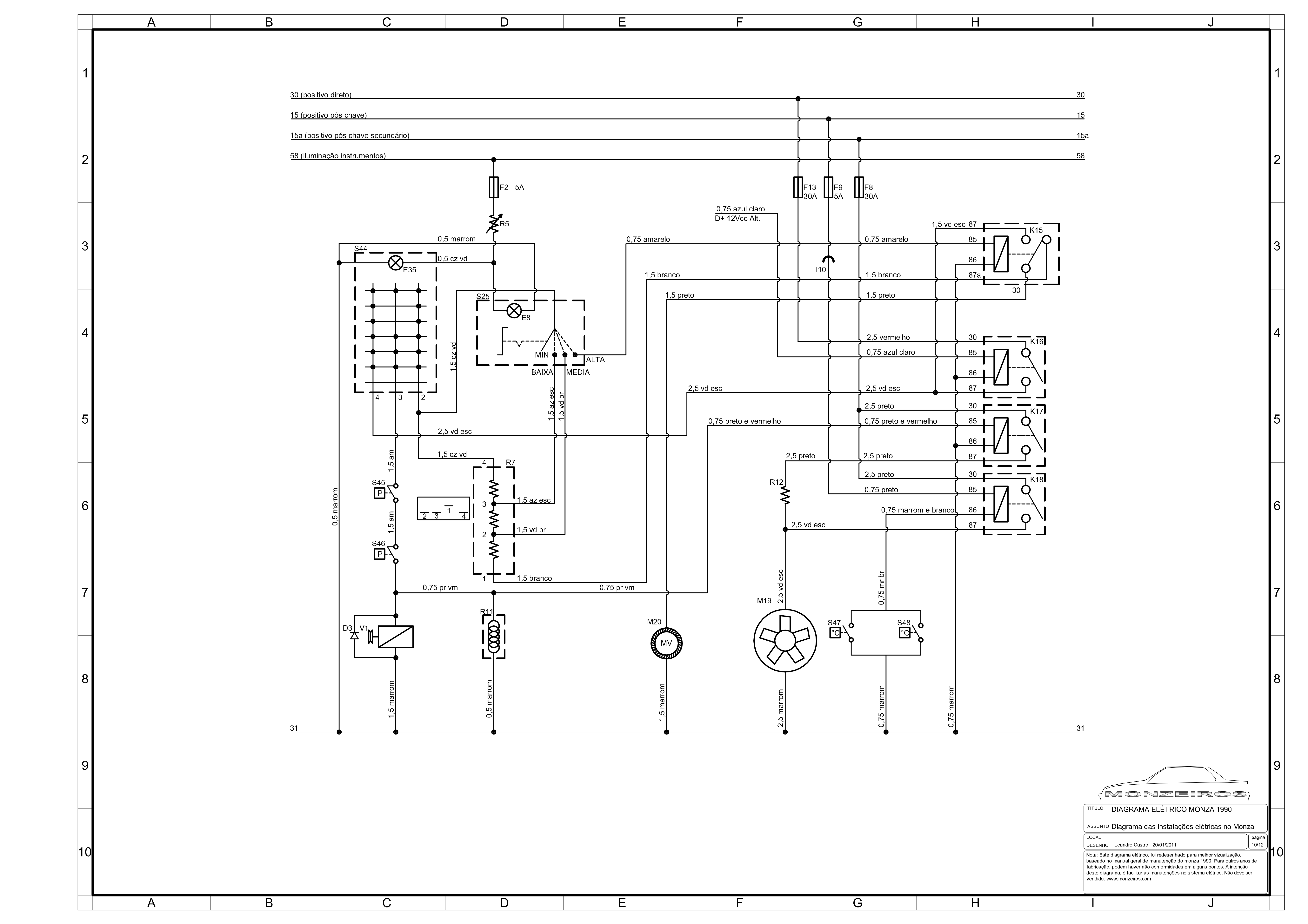 Diagrama de referência de S48, folha 11: Ar-condicionado